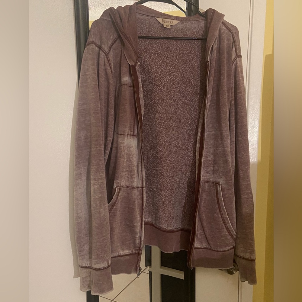 Vintage Style Faded Maroon Hoodie Red Brown